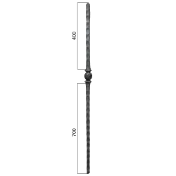 Tyč 25x25, H-1200mm