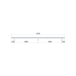 Madlo 2250mm /leštená nerez /AISI304, set:3ks úchyt, madlo ø 42.4mm s ukončením