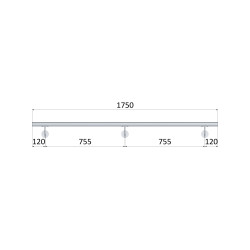 Madlo 1750mm ø 42.4mm s ukončením, brúsená nerez AISI316