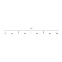 Madlo 3750mm ø 42.4mm s ukončením, brúsená nerez AISI316