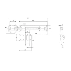 Rígeľ  16mm, L: 270mm, pozinkovaný