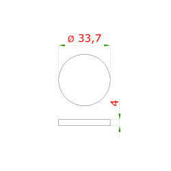 Ukončenie-krytka ø 33,7 mm, brúsená nerez AISI 304