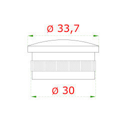 Ukončenie na trubku ø 33,7 mm, brúsená nerez AISI 304