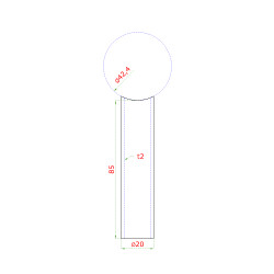 Prechod medzi stĺpom ø 42.4mm a kotviacou platňou, L:85mm