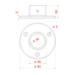 Príruba ø 85 mm na trubku ø 33,7 mm, AISI 304
