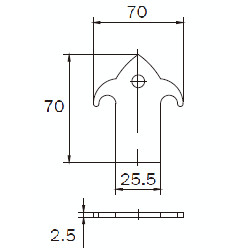Kobet pre plechové výplne 70x70x2.5mm