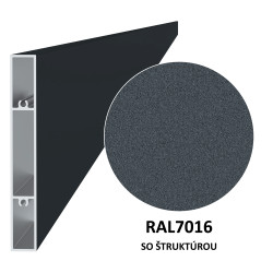 Profil 120x16mm, L-6000mm, práškový lak, štruktúra RAL7016