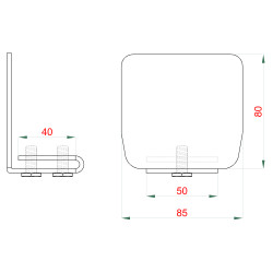 Pozinkovaná krytka pre C-profil 85x80x3mm samonosnej brány