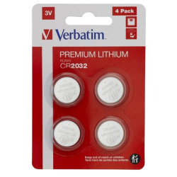 Batérie VERBATIM Lithium CR2032, 3V, 4 kusy v balení, pre diaľkové ovládače: KEY, NICE, WHYEVO