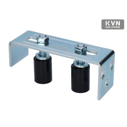 Horné vedenie brány 165x75x55mm, nastaviteľná šírka 36-84mm, 2x nylon. vodiace valčeky 30x35mm