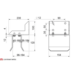 Doraz Combi Arialdo na bránu vrchný nadst. 155x230x220x4mm