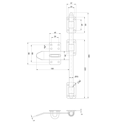 Rígeľ navárací  16mm, L: 340mm, pozinkovaný