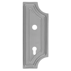 DOPREDAJ! Štít 275x108x3mm s otvormi, rozteč 90mm, otvor pre kľučku ø 19,5mm, pravý, pre zámok ZM90/80
