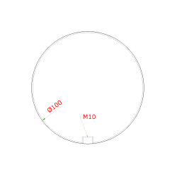 Guľa dutá so závitom M10 / ø 100 mm, brúsená nerez AISI 304