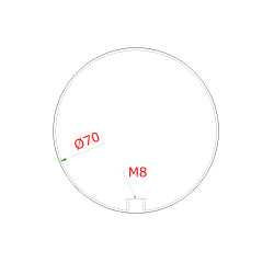 Guľa dutá so závitom M8 / ø 70 mm, brúsená nerez AISI 304