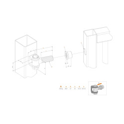 LOCINOX® G90Z-B navárací záves M20, 90° otvárateľný, nastaviteľný 1D, čiastočne pozinkovaný