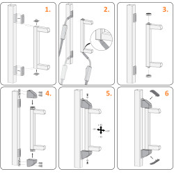 LOCINOX® BEARING HINGE bezúdržbový ložiskový osový záves, otvárateľný 90°, nastaviteľný 2D, kryt z nerezovej ocele