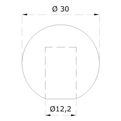 Guľa koncová ø 30 mm na trubku ø 12 mm, brúsená AISI 304