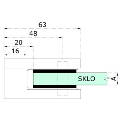 Svorka plochá na jokel 40 x 40 mm, brúsená nerez AISI 304