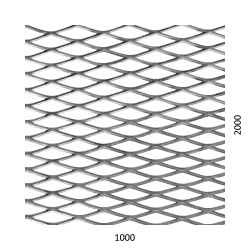 Ťahokov Fe kosoštvorcové oko:42x12mm, mostík: 3mm (1000x2000x2mm)