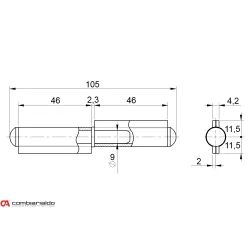 Pánt dvojdielny 100mm