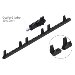 Hrebeň nylon-kov 28x20mm, L-1016mm, max do 700kg, 6x úchyt, kovové jadro 10x10mm