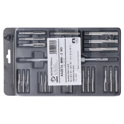 Súprava závitorezných nástrojov mini-2 NO, závitníky M3, M4, M5, M6, M7, M8, M10 a M12, vratidlo 2.5-9mm