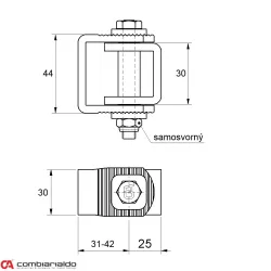 Combi Arialdo navárací záves M10x65mm, otvárateľný 90°, nastaviteľný 1D, pozinkovaný
