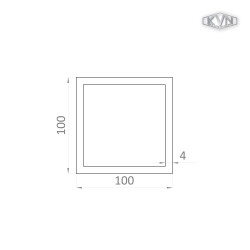 Jokel 100x100x4mm, materiál EN AW-6060 T66, prírodný hliník bez povrchovej úpravy, cena za meter