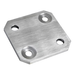 Platňa na bočné kotvenie stĺpu (80x80x6 mm) brúsená nerez K320 /AISI304