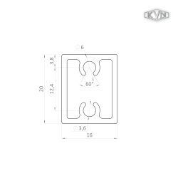 Profil na výplň 20x16mm, materiál EN AW-6060 T66, prírodný hliník bez povrchovej úpravy, cena za meter