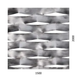Ťahokov Fe kosoštvorcové oko: 114x53mm, mostík: 24mm ( 1500x2000x1,5mm ) perforácia 8%