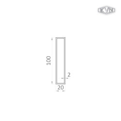 Jokel 100x20x2mm, materiál EN AW-6060 T66, prírodný hliník bez povrchovej úpravy, cena za meter