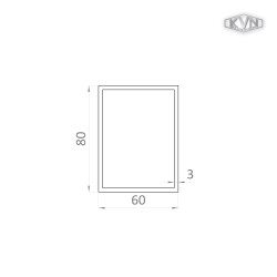 Jokel 80x60x3mm, materiál EN AW-6060 T66, prírodný hliník bez povrchovej úpravy, cena za meter