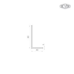 L profil 80x40x3mm, L-6000mm, hliník bez povrchovej úpravy