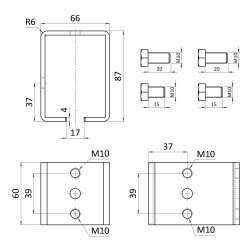 Spojka pre profil C920G závesného systému KVN gate systems
