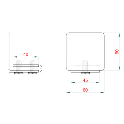 Pozinkovaná krytka pre C-profil 60x60x4mm samonosnej brány