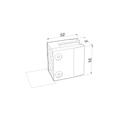 Svorka na jokel 40 x 40 mm, sklo 8 - 12,76 mm, AISI 304