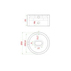 Kotvenie bočné na madlo ø 42,4 mm, brúsená nerez AISI 304