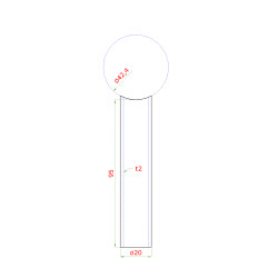Prechod medzi stĺpom ø 42.4mm a kotviacou platňou, L:95mm