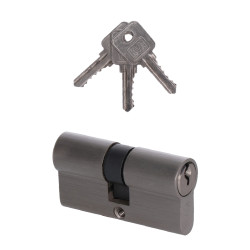 Cylindrická vložka EURO 30/30mm, nikel satina, 3 kľúče, skrutka M5x65mm