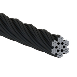 Nerezové lanko o 3 mm (7x7 dr.) AISI 316, čierna farba