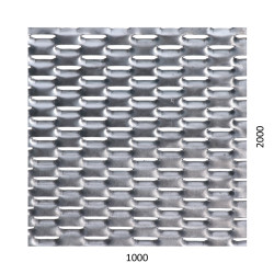 Ťahokov Fe, oko: 47x18mm, mostík: 8mm (1000x2000x1,5mm), orientácia oka: rozmer oka 47mm je rovnobežná s rozmerom tabule 1000mm