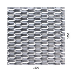 Ťahokov Fe, oko: 47x18mm, mostík: 8mm (1500x1000x1,5mm), orientácia oka: rozmer oka 47mm je rovnobežná s rozmerom tabule 1500mm