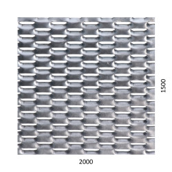 Ťahokov Fe, oko: 47x18mm, mostík: 8mm (2000x1500x1,5mm), orientácia oka: rozmer oka 47mm je rovnobežná s rozmerom tabule 2000mm