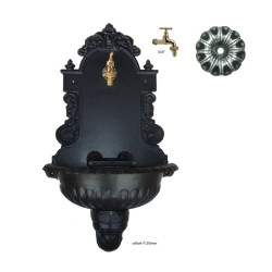 Umývadlo nástenné 750x465x270mm, sučasťou 3/4` ventil, priprava na odtok ø 50mm, Al zliatina, strieborná patina