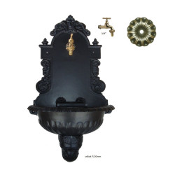 Umývadlo nástenné 750x465x270mm, sučasťou 3/4` ventil, priprava na odtok ø 50mm, Al zliatina, zlatá patina